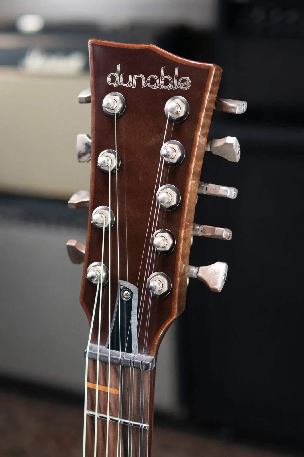Dunable Custom Gnarwhal 9-String 1-Piece Curly Redwood Electric Guitar – Charcoa
