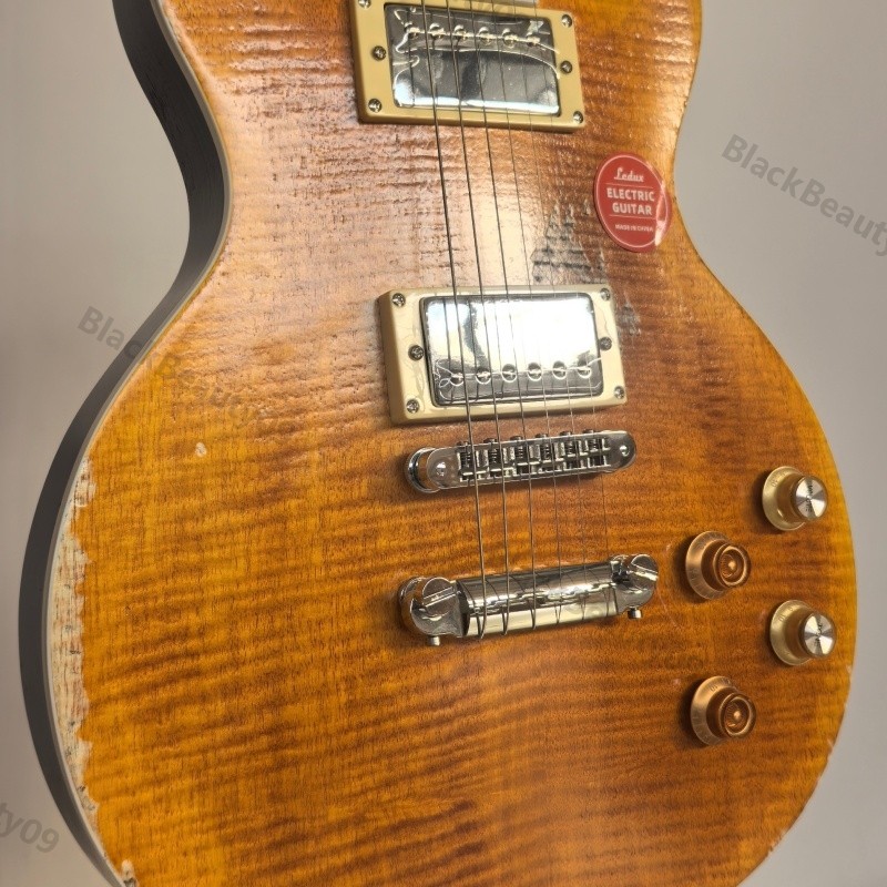 Aged Solid Body Electric Guitar Dirty Lemon Stainless Rounded Fret Bone Nut