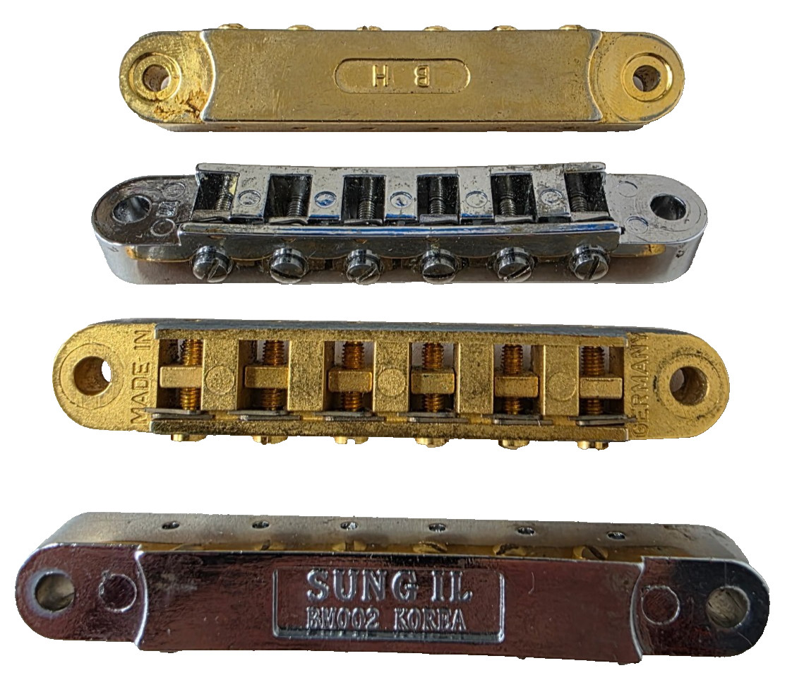 GUITAR BRIDGES (4) BUNDLE Gibson Tune-o-Matic, Germany, Sung IL