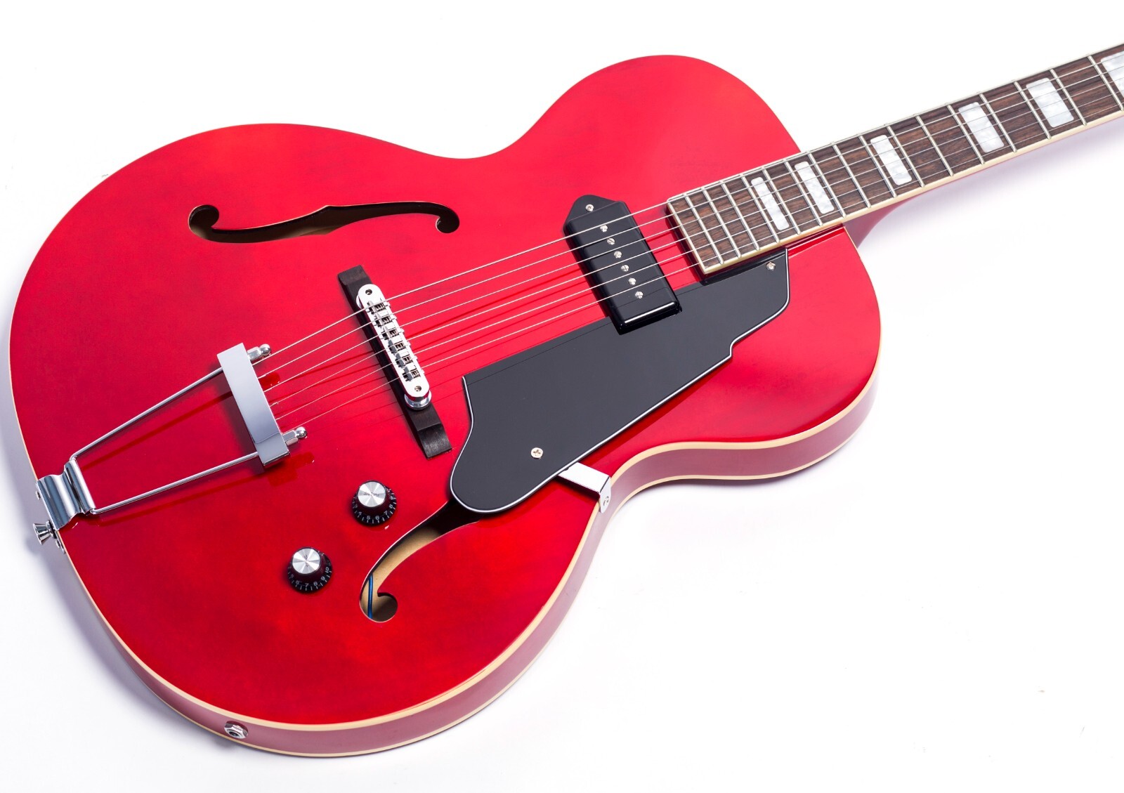 Grote Jazz Electric Guitar Semi-Hollow Body Chrome Hardware P90 pickup Red