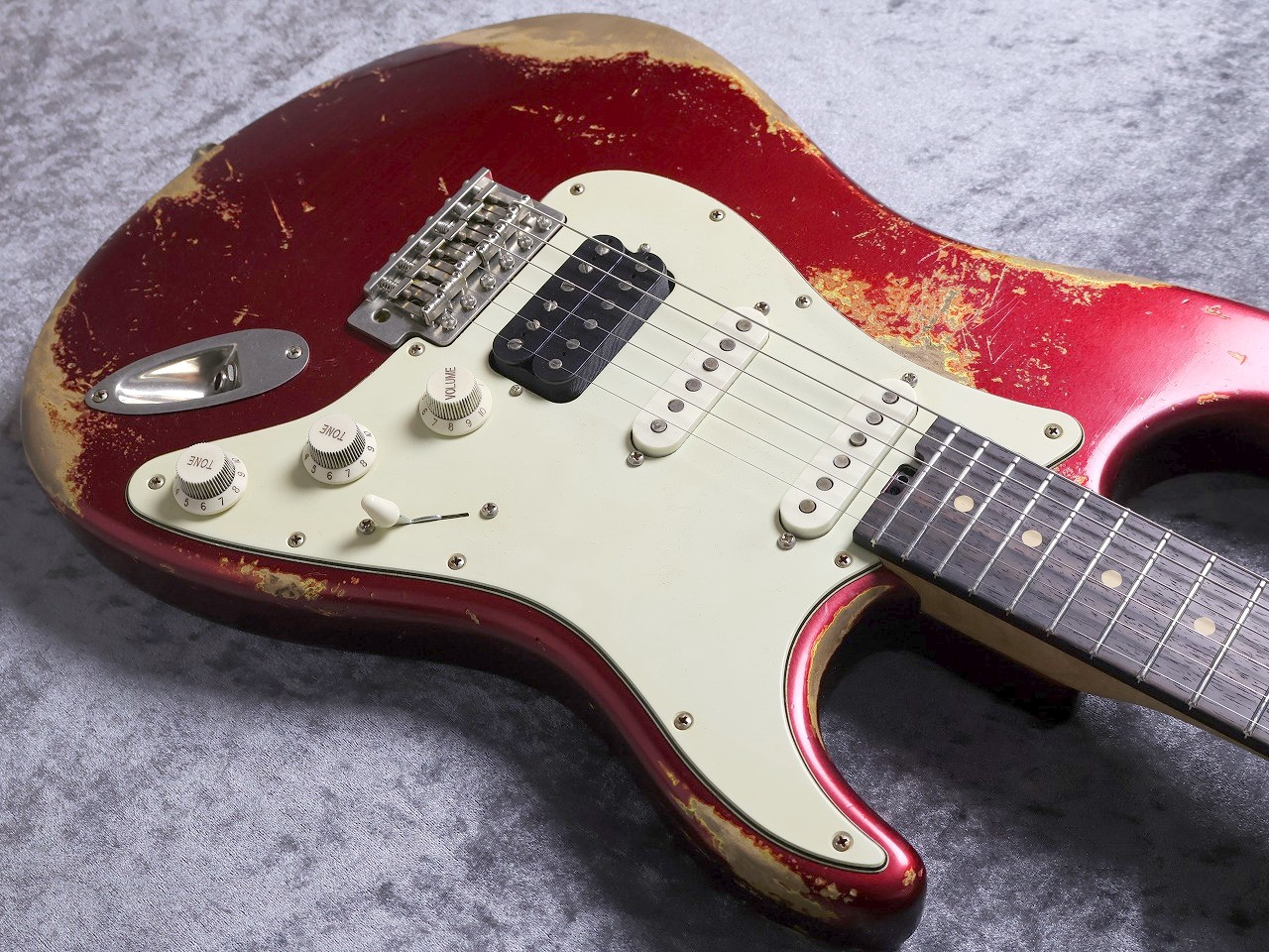 Luxxtone Choppa S Alder Old Candy Apple Red Used Heavy Aged Guitar