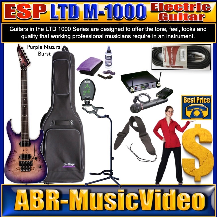 ESP LTD EC-1000T CTM 88 Electric Guitar (See Thru Black Cherry) LINE 6 V 30 MKII