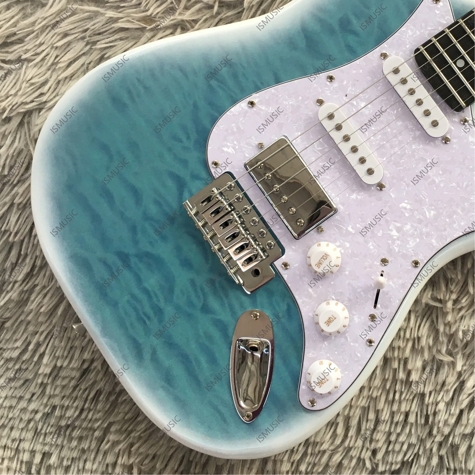 STG Solid body Electric Guitar Stainless Steel Frets Quilted Maple Top Veneer