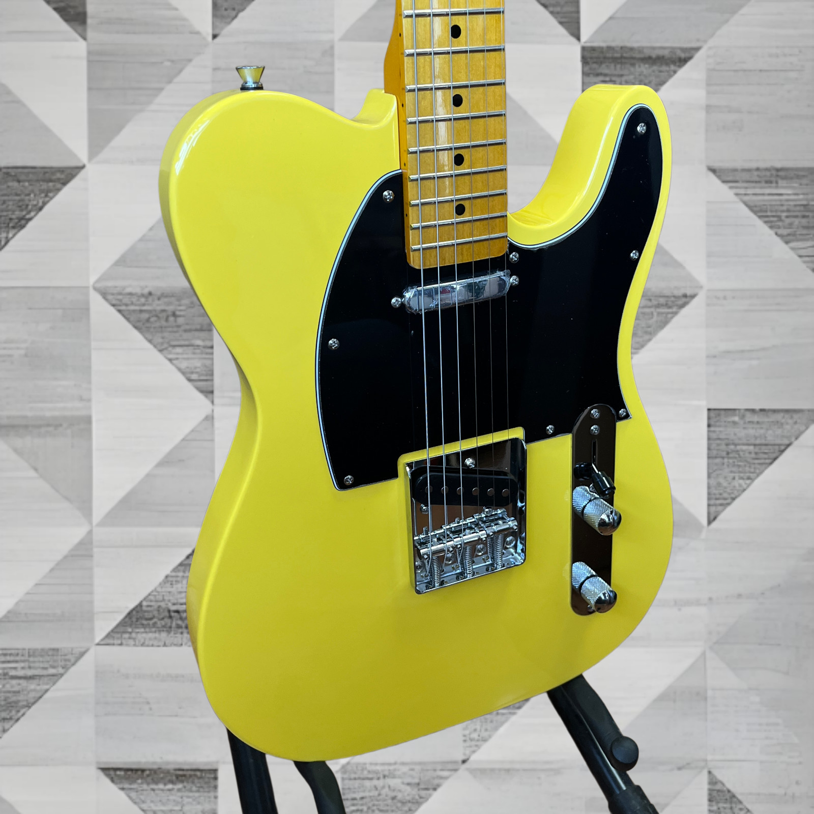 US Ship Bright Yellow Classic TL Electric Guitar Chrome Hardware Maple Fretboard