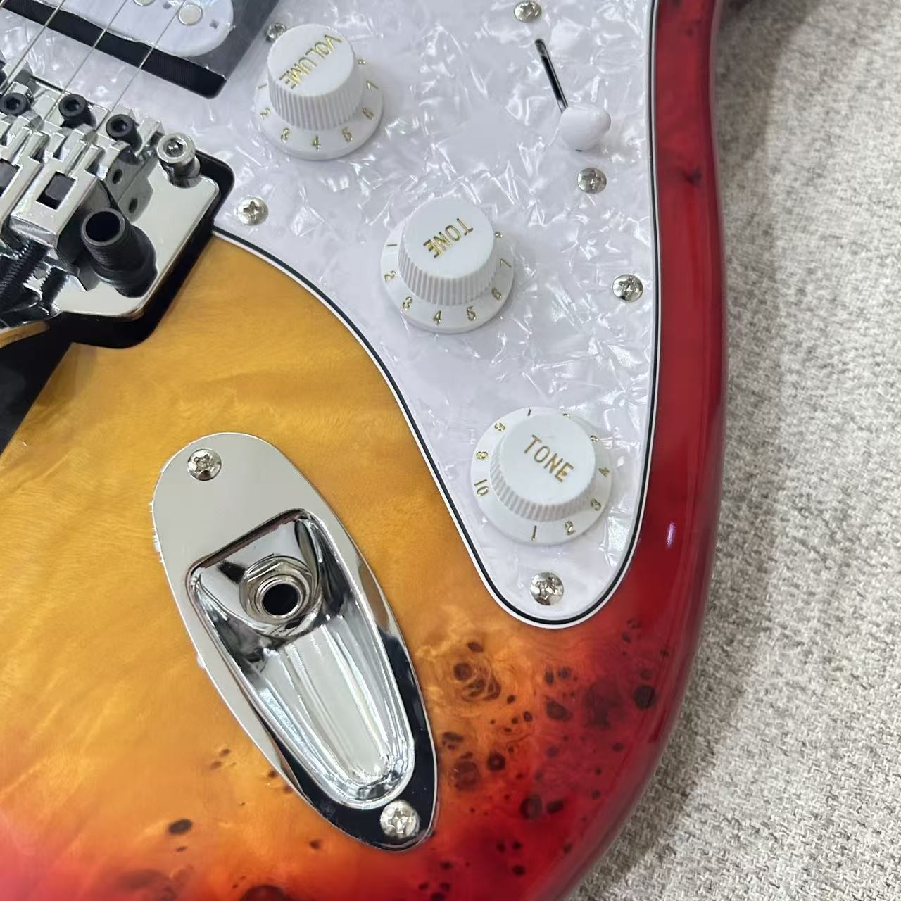 MOD Burl Maple Double-cut Sunburst Electric Guitar Floyd Rose Tremolo SSH Pickup