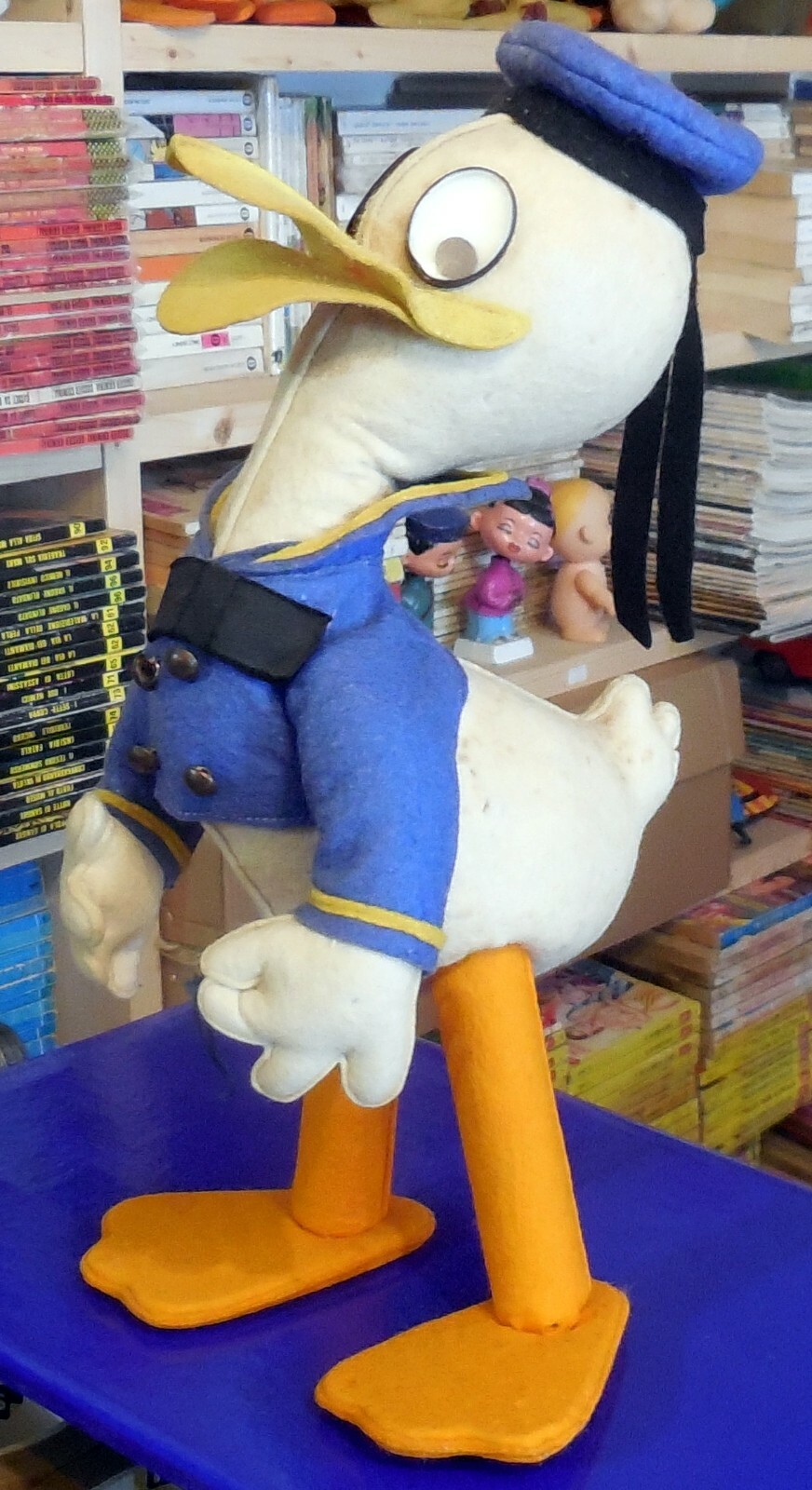 VINTAGE TOY DOLL FELT DONALD DUCK WALT DISNEY LENCI TURIN 1950s no lars