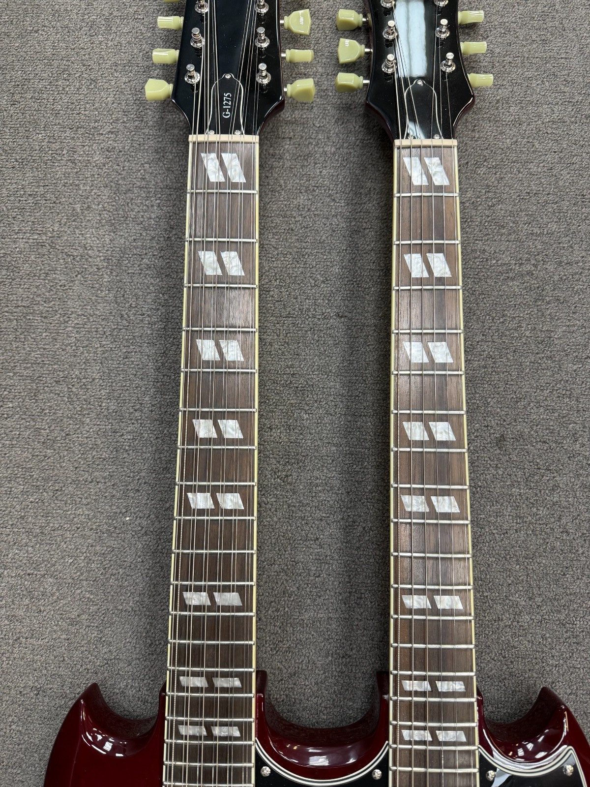 Epiphone G-1275 Double Neck Electric Guitar Cherry w/Original Case EXCELLENT! –