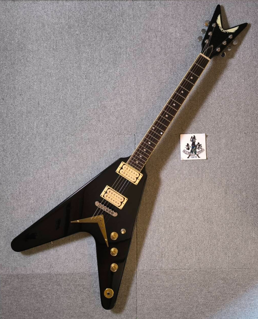 DEAN V Chicago Flame Series 79V Classic Black DiMarzio PU 3.46kg GigBag From JP