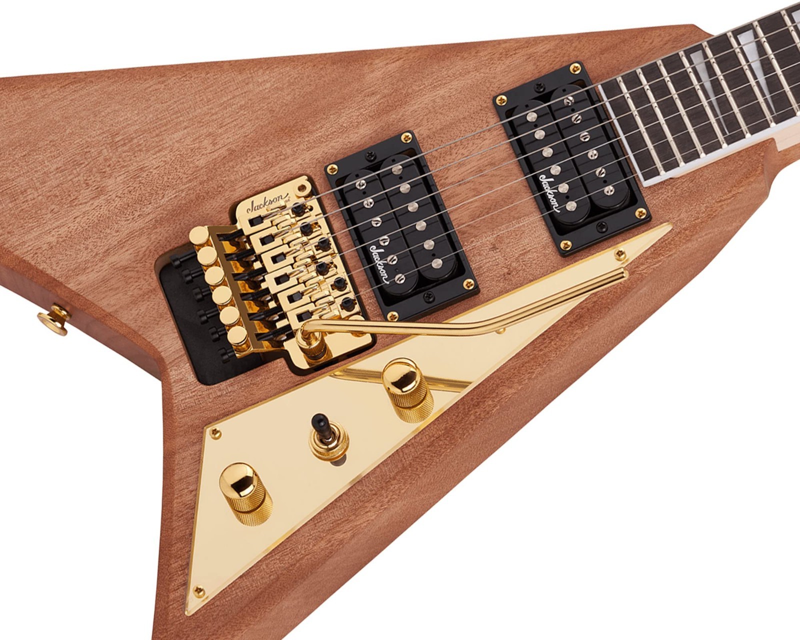 Jackson JS Series Rhoads MAH JS32 Electric Guitar – Natural w/ Instrument Cable