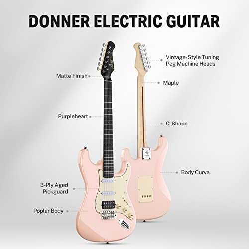 39 Inch Electric Guitar, Designer Series DST Blossom Pink DST200-Poplar Body