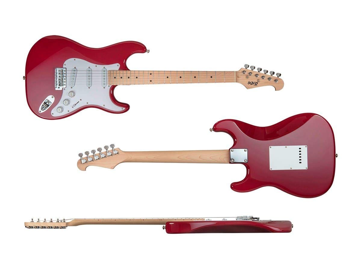 Monoprice Cali Classic Electric Guitar – Wine Red 6 Strings Double-Cutaway