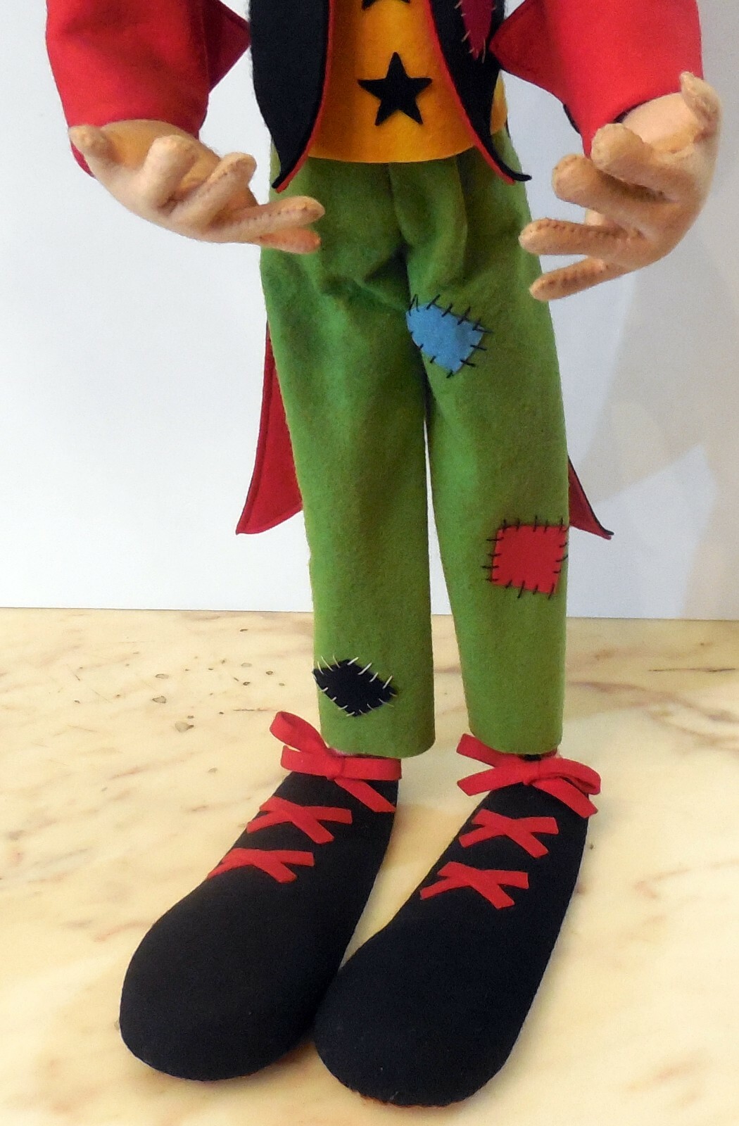 VINTAGE LARGE 27″ TOY DOLL FELT CLOTH LENCI CLOWN ITALY 1960s lars cresba