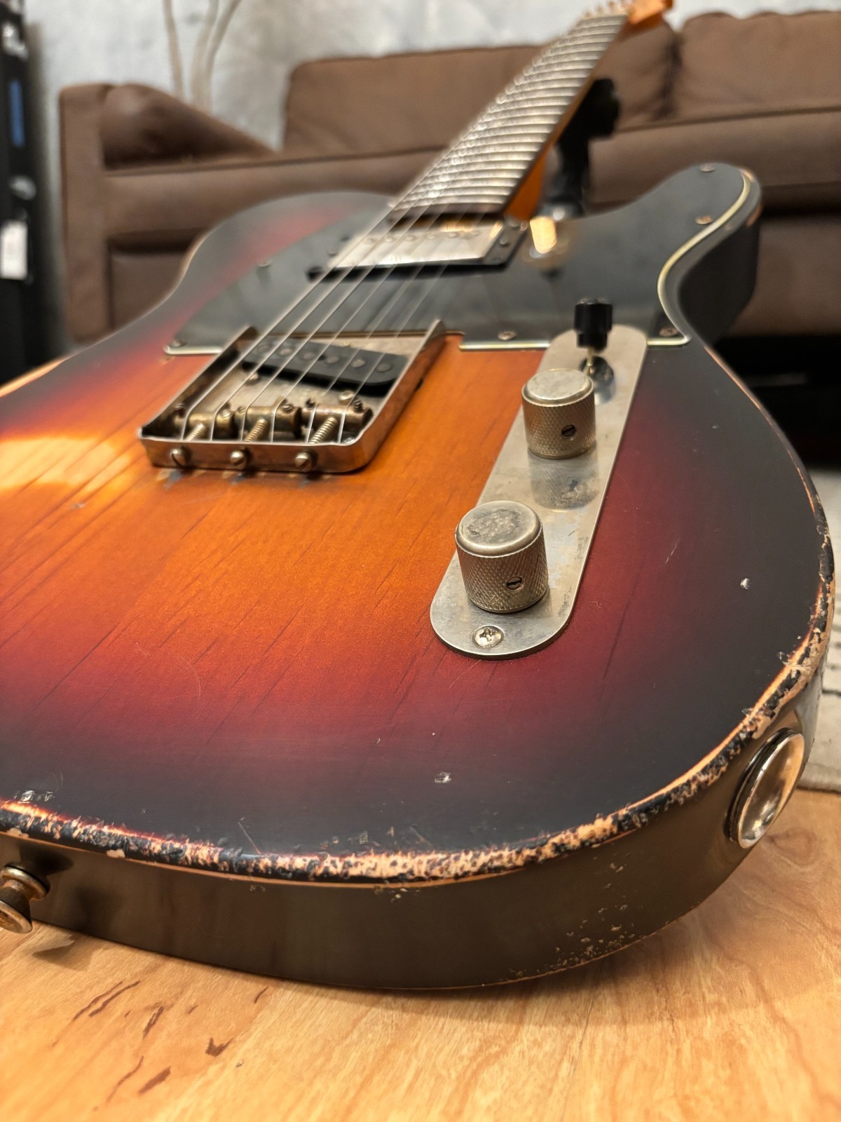 Fender Telecaster 1963 Glas Custom 3-Tone Sunburst Relic 7.8lbs w/ Fender Tweed