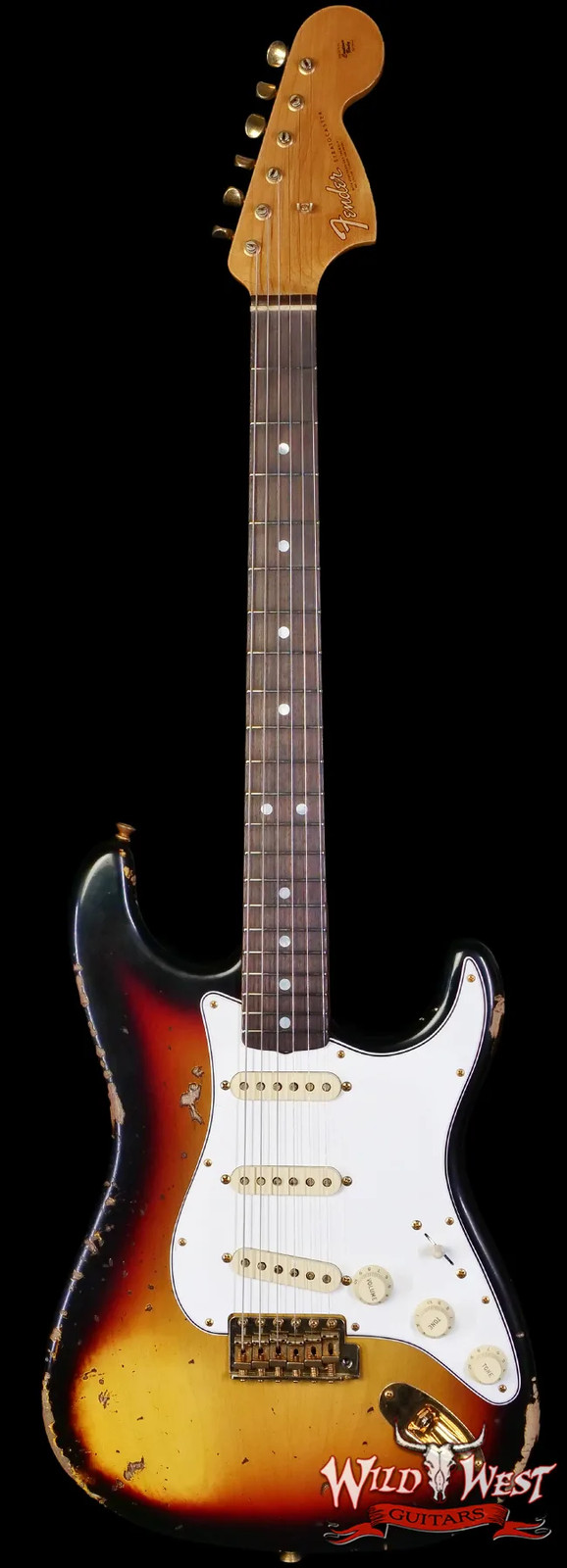 2026 Fender Custom Shop 1966 Stratocaster Heavy Relic 3 Tone Sunburst 8.15 lbs
