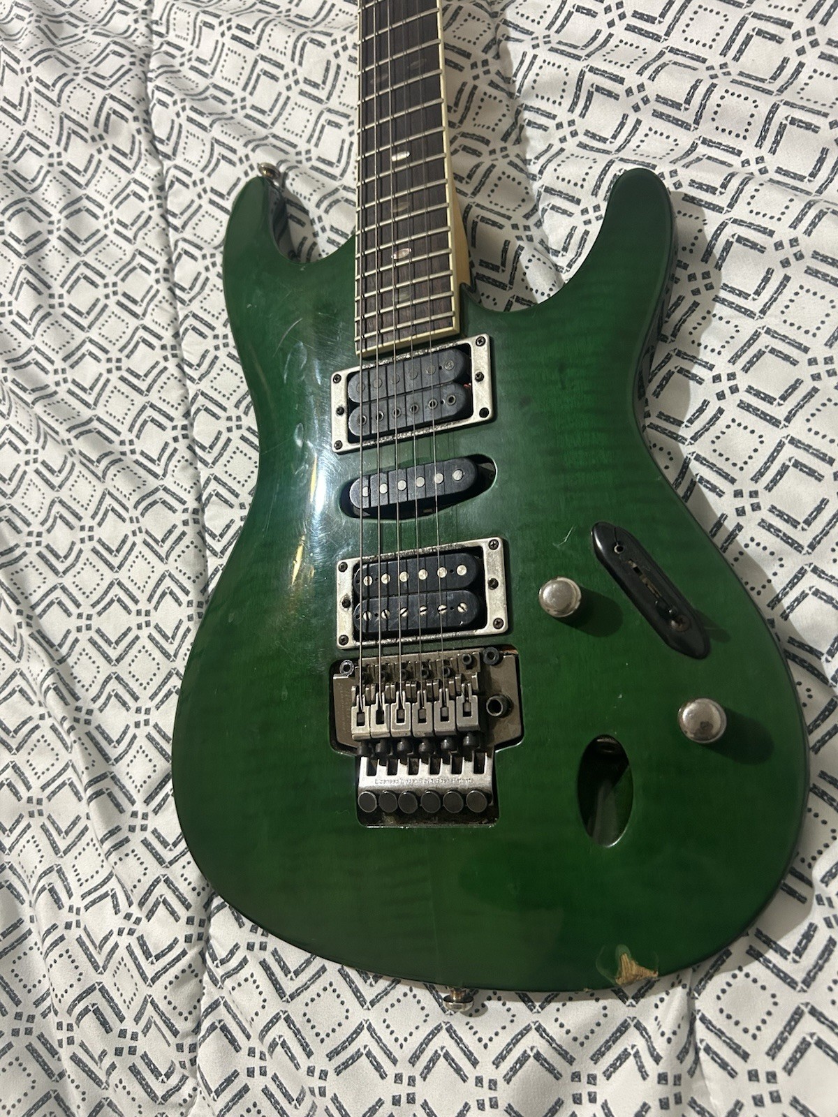 Vintage 1997-1998 Ibanez S470FM Electric Guitar Mediterranean Green South Korea
