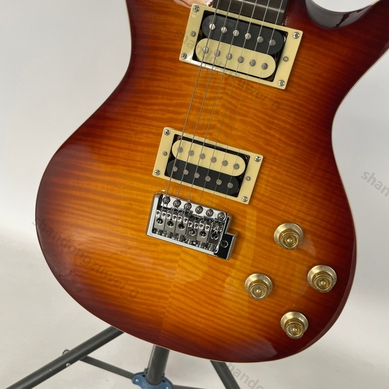 SE Custom Solid Body Electric Guitar Tremolo Flame Maple Top H-H Stocked In US