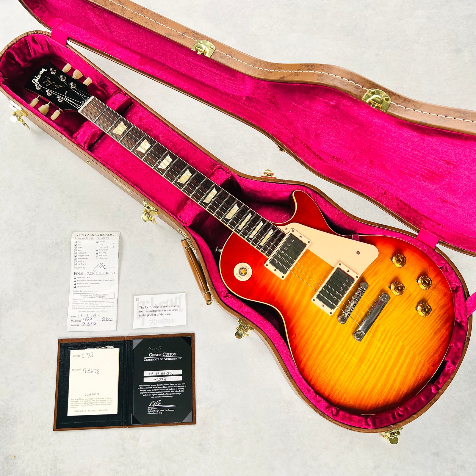 Gibson Custom Shop 1959 Les Paul Reissue Gloss 2013 – Washed Cherry