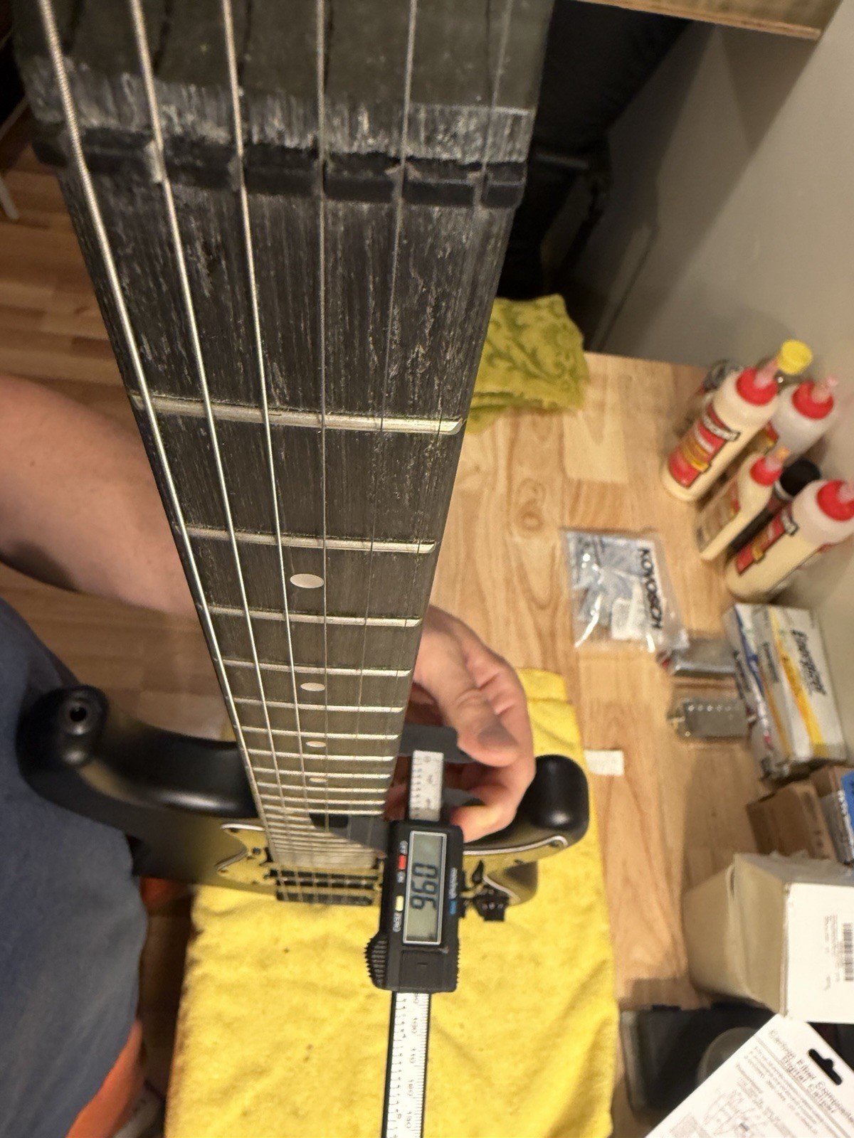S Style Electric Guitar Upgraded Pickups Tremolo Frets Level Action Low Blackout