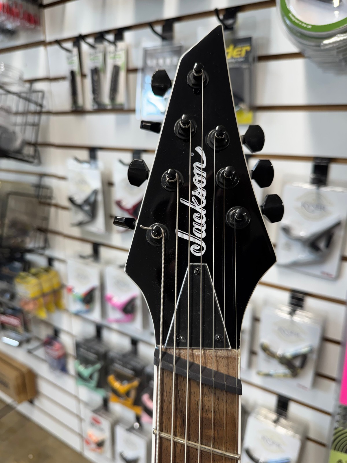 Jackson X Series Soloist SLAT7 7 String Fan Fret Electric Guitar – Metallic Blue