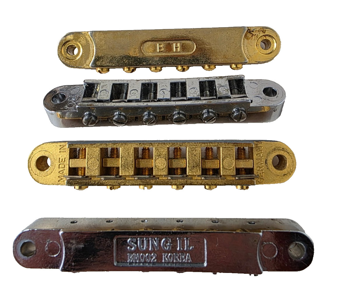GUITAR BRIDGES (4) BUNDLE Gibson Tune-o-Matic, Germany, Sung IL