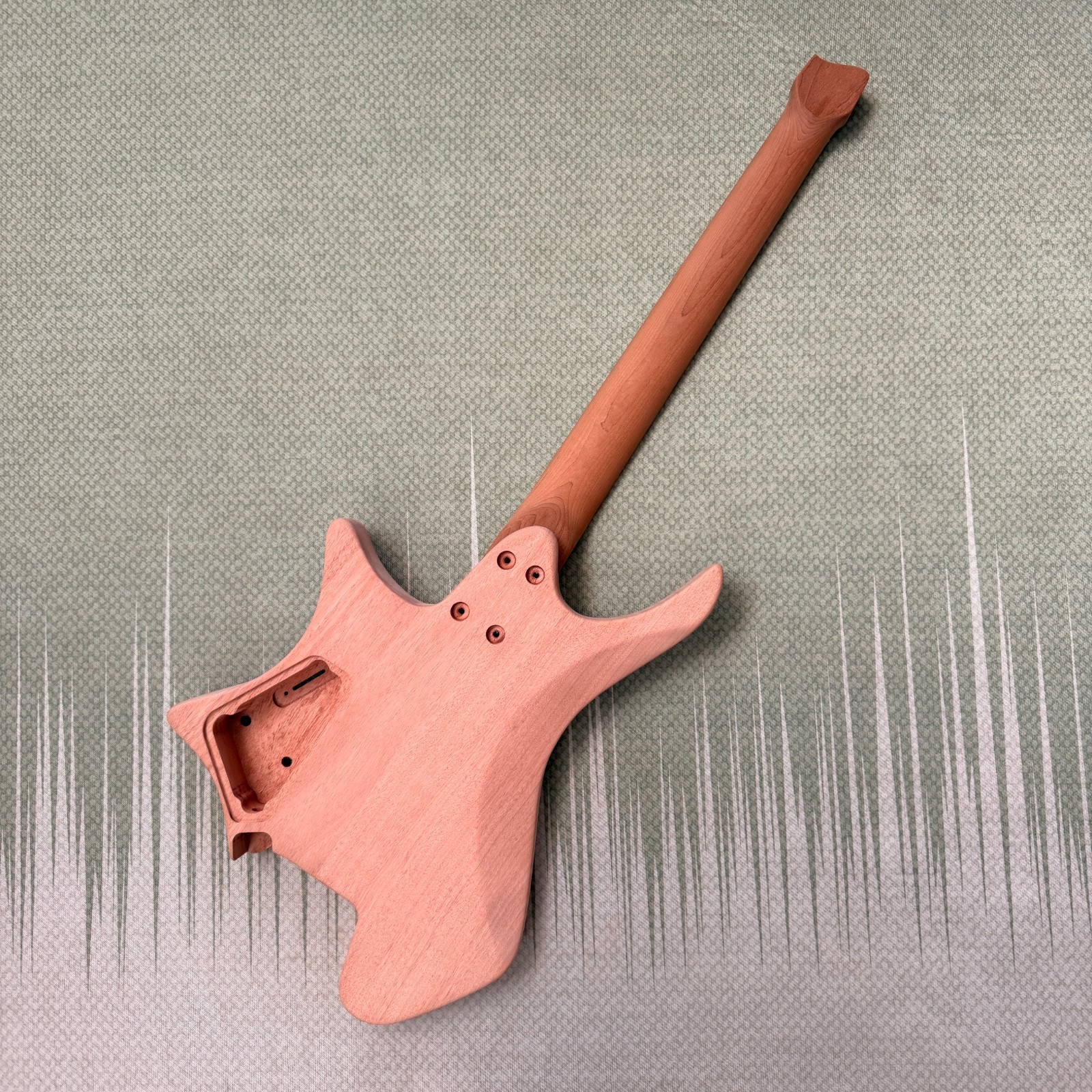 6-string Headless DIY Electric Guitar Kit HH Pickups Roasted Maple Neck BK part