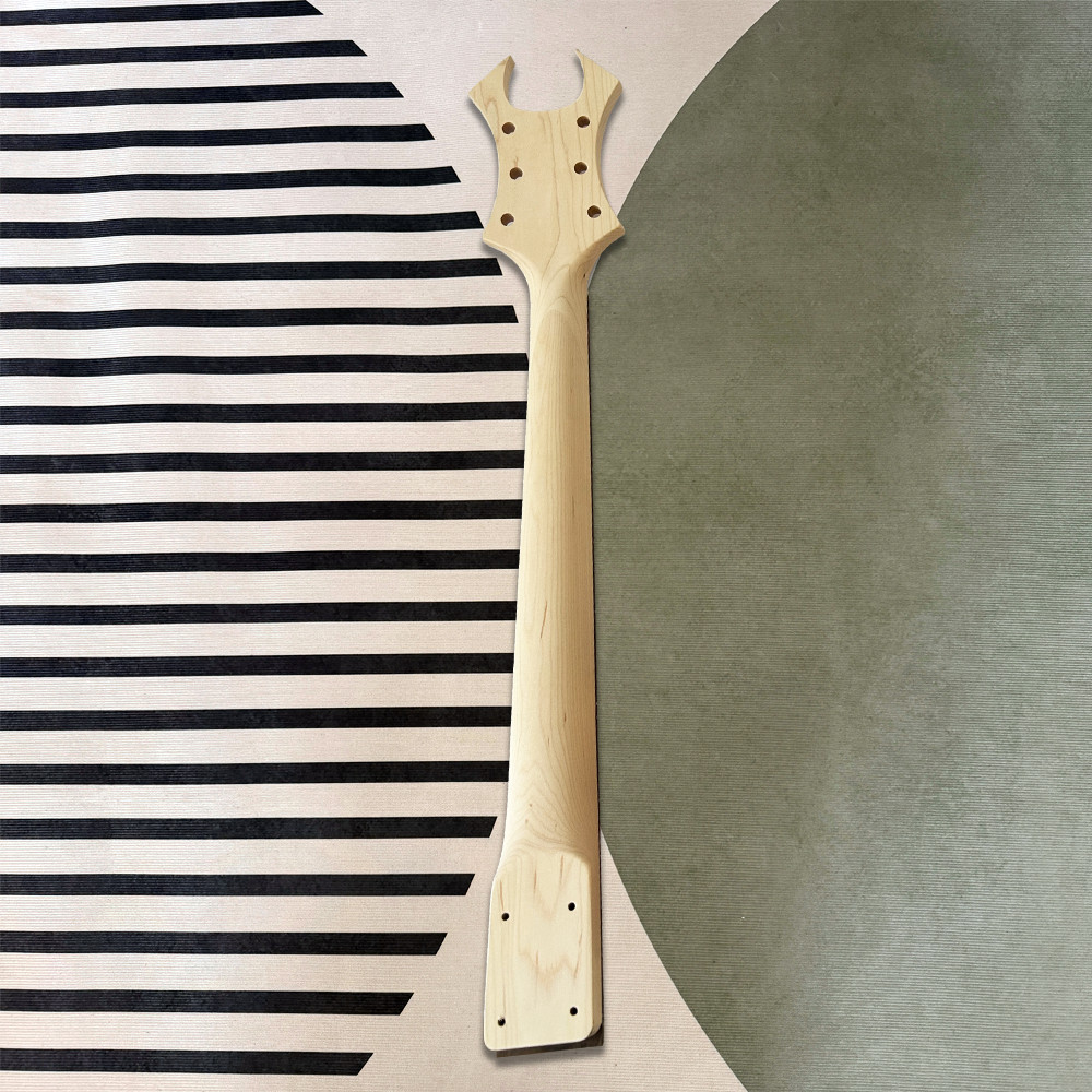 DIYbc rich Warlock Style Electric Guitar Kit Bull Head BK part maple neck 24F