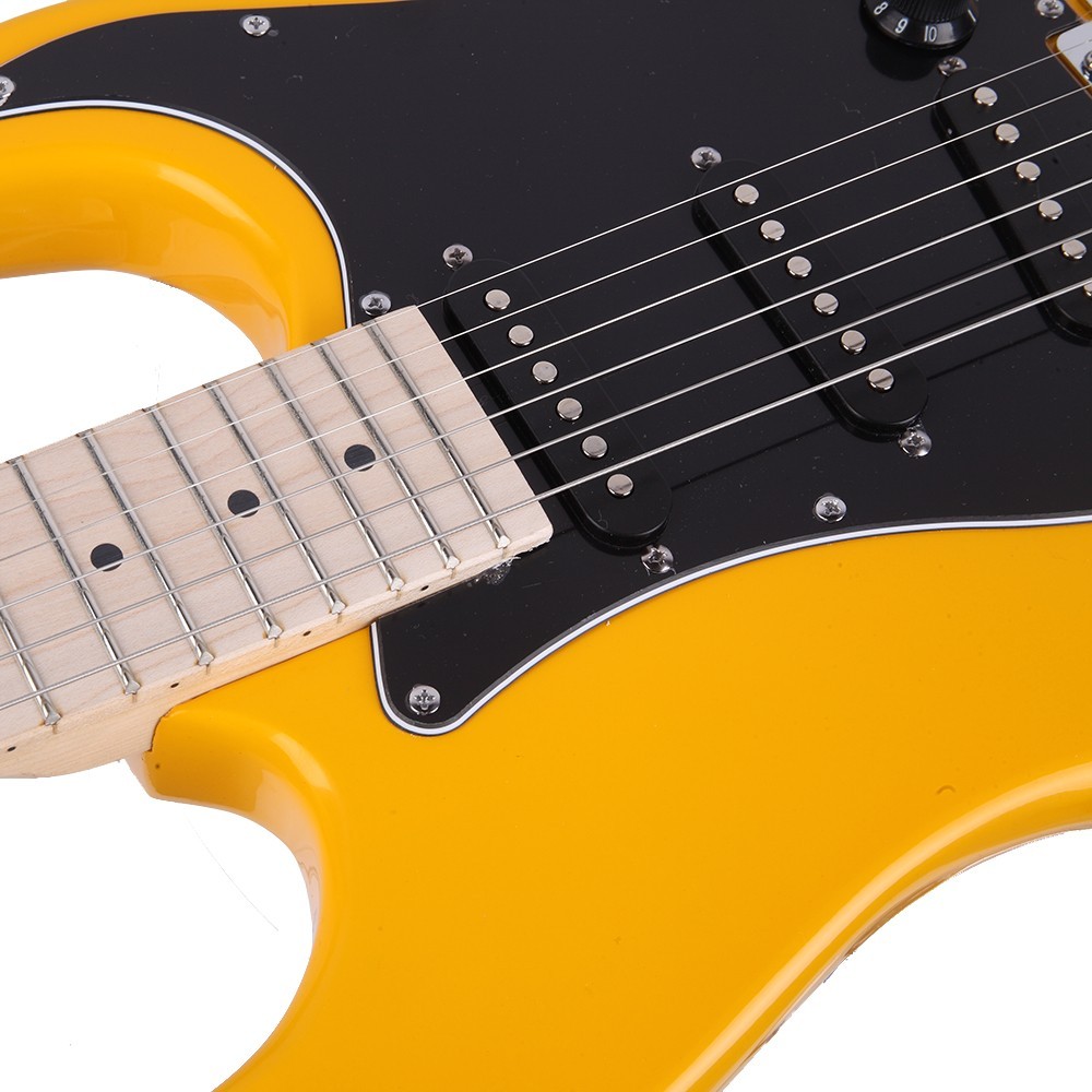 🎸FAST, FREE SHIPPING!🎸S Style Electric Guitar +Case/Strap +Whammy/Trem +Strap!