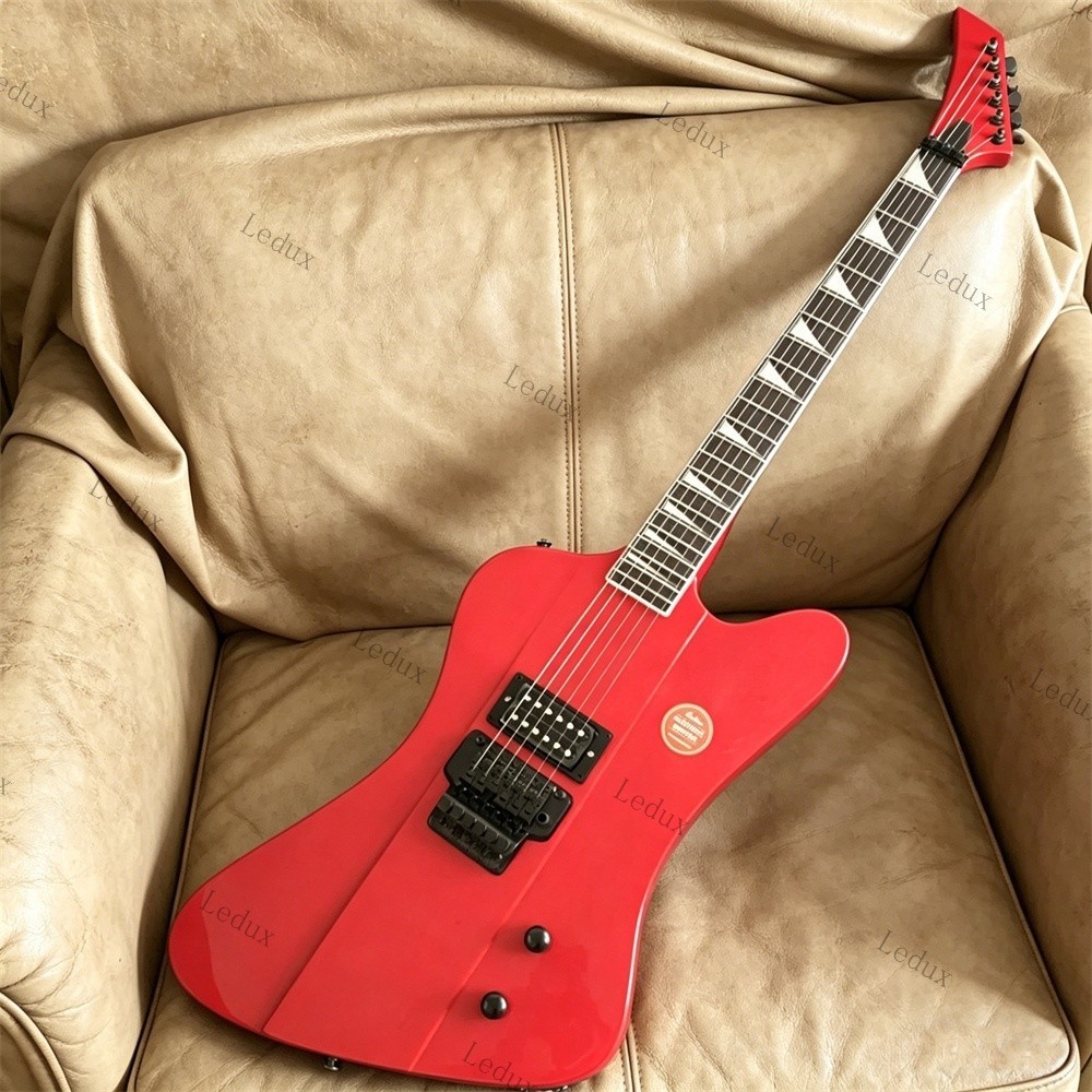 Ledux Firebird Electric Guitar 648mm Scale Length FR Bridge Stainless Fret Red