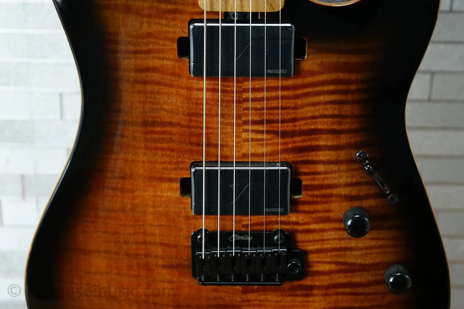 Sterling Sabre with Roasted Maple Fretboard – Cobra Burst