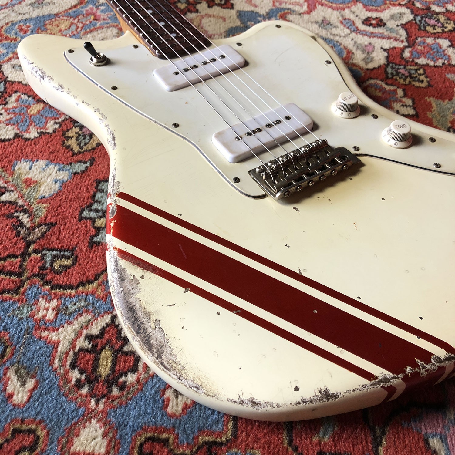 FRANCHIN Neptune Guitar Race Stripe Relic Aged Nitro Jazzmaster Styl*MADETOORER