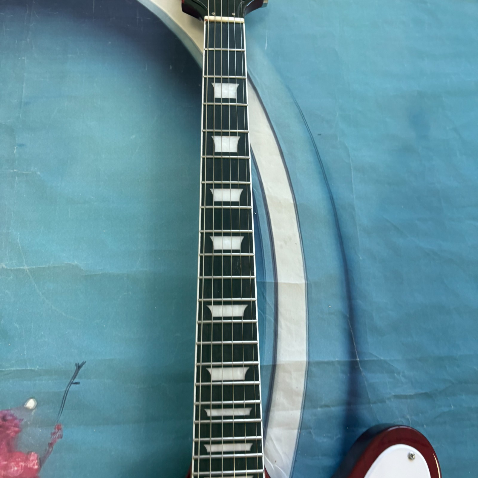 Custom Red Firebird Style Electric Guitar Rosewood Fingerboard Chrome Part