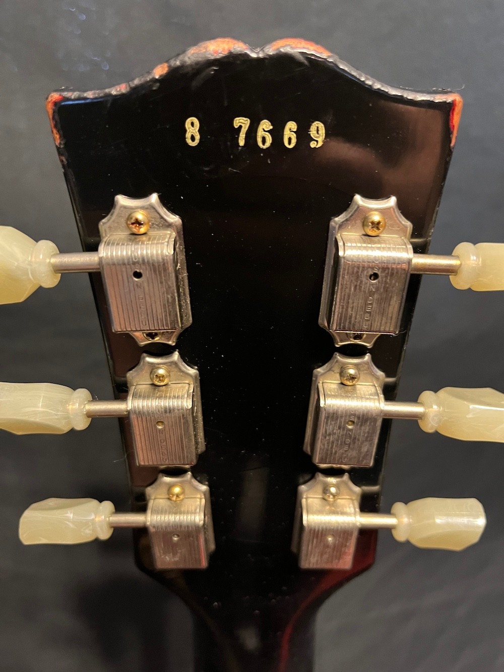 2017 Gibson Custom Shop Les Paul Standard Painted Over Aged Ebony Cherry/Sunburs