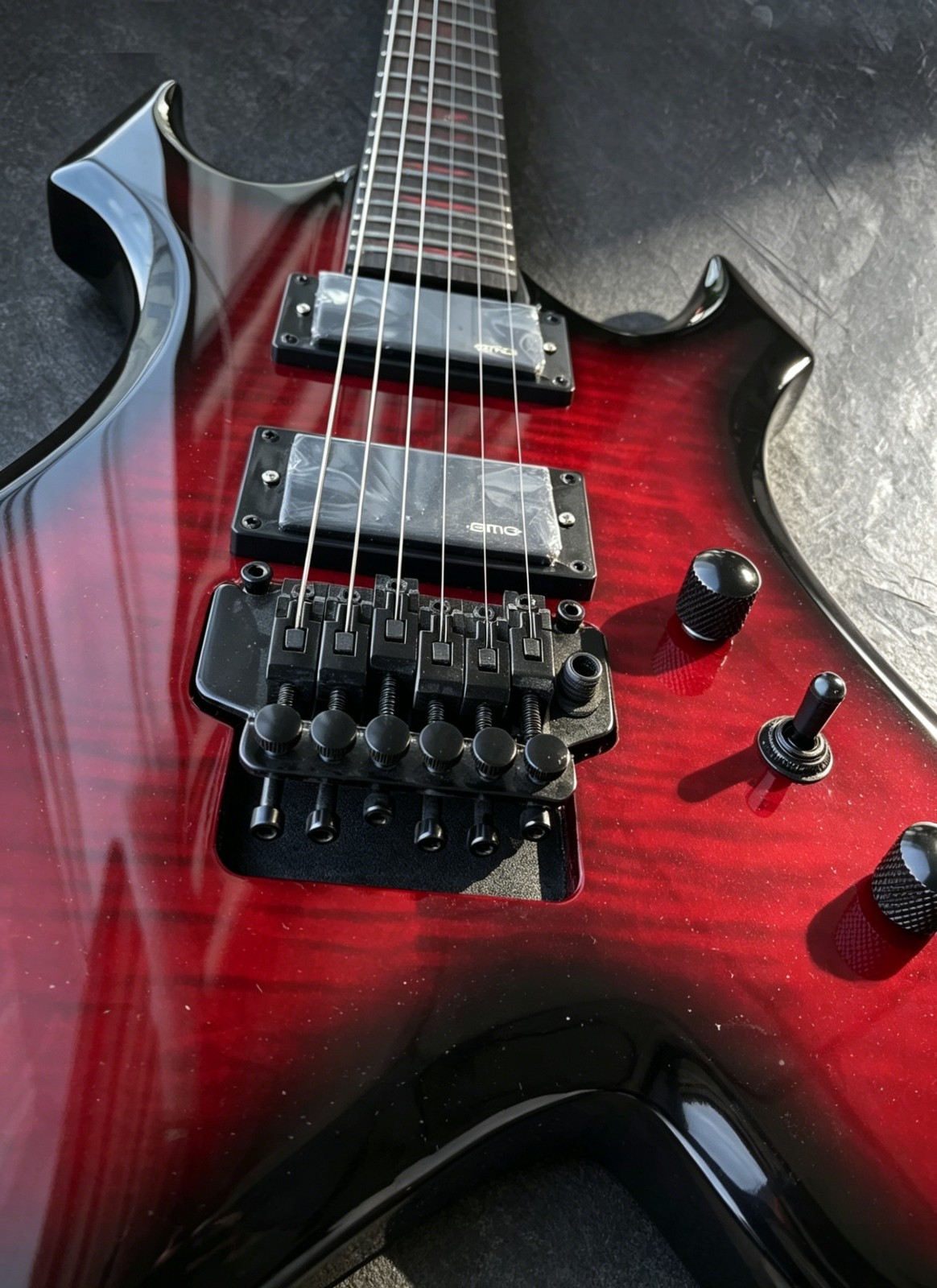 Ship US Red Burst Warlock Extreme Electric Guitar Rosewood Fingerboard