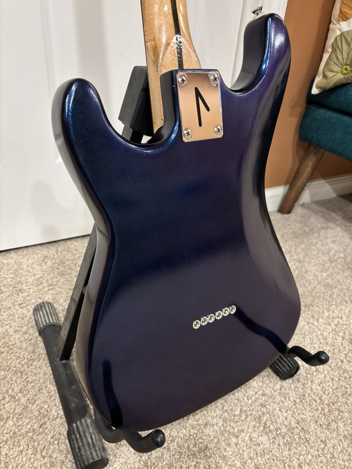 Custom Hardtail Stratocaster – Blue to Purple Nebula