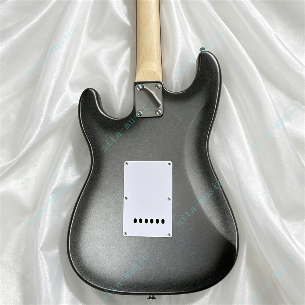 Solid Electric Guitar Stainless Fret SSS Pickups Tremolo Bridge Silvery Burst