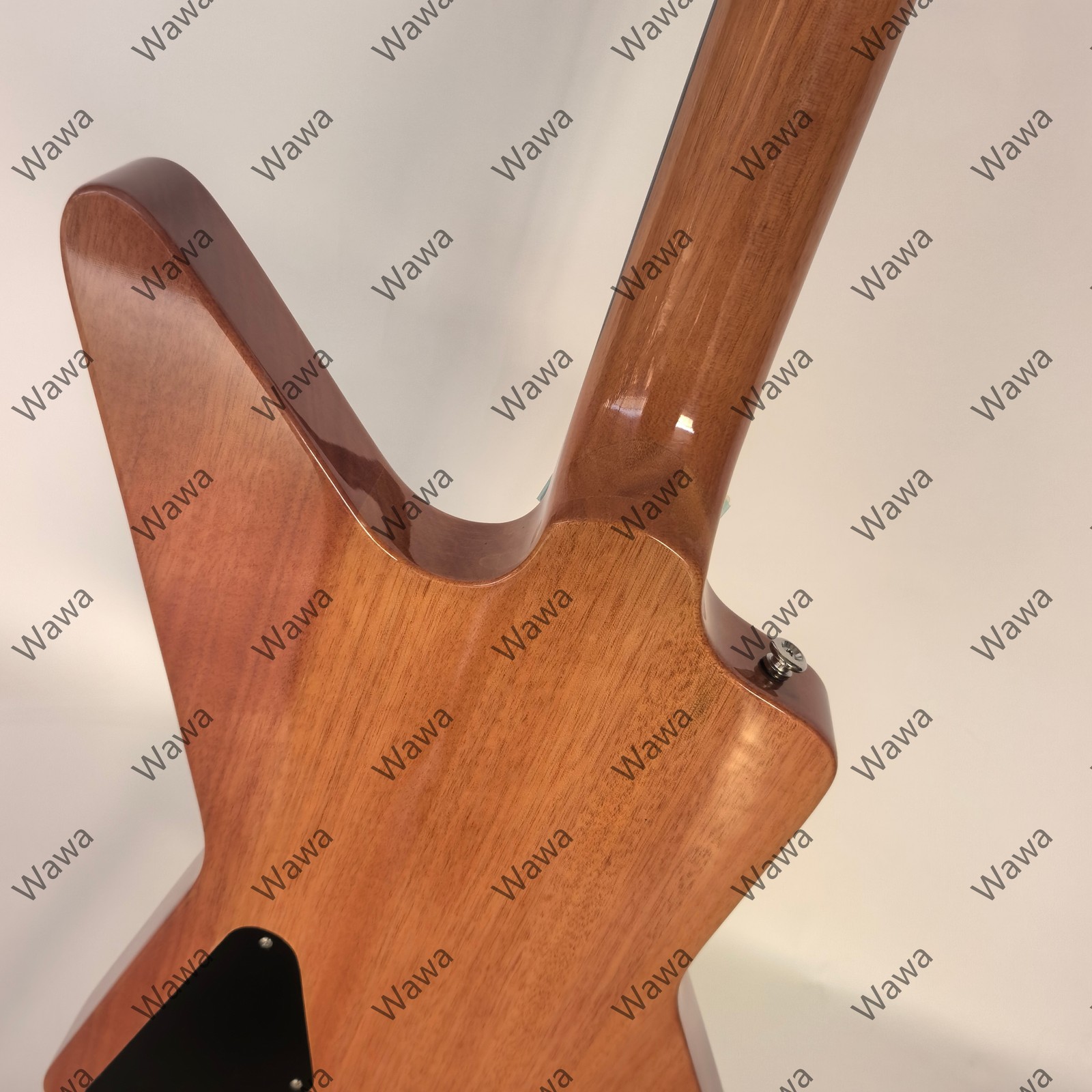 Elegant Natural Mahogany Electric Guitar HH Pickups Chrome Hardware TOM Bridge