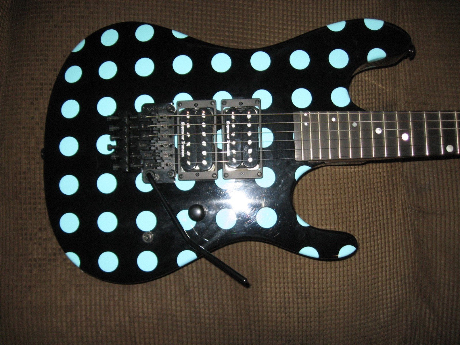 Kramer NightSwan Electric Guitar – Black With Blue Polka Dots