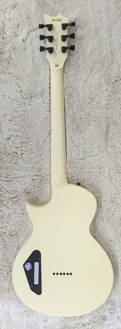 ESP LTD Deluxe Flat Top 6-String Electric Guitar, Olympic White LEC01FTOW