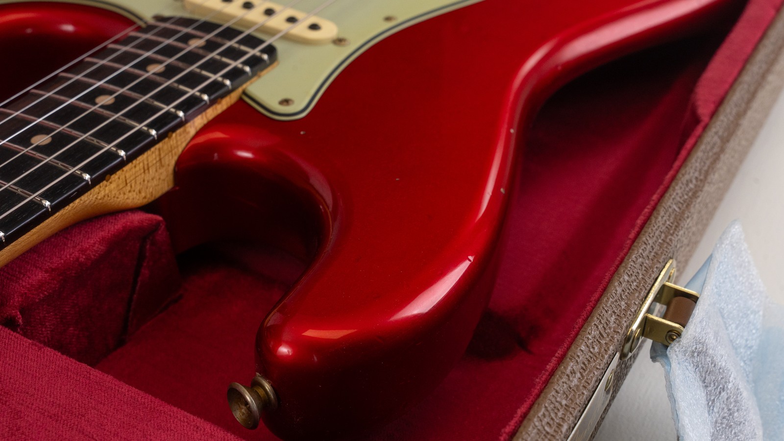 Fender Custom Shop 1960 Strat JR Electric Guitar, Rosewood, Aged Candy Apple Red