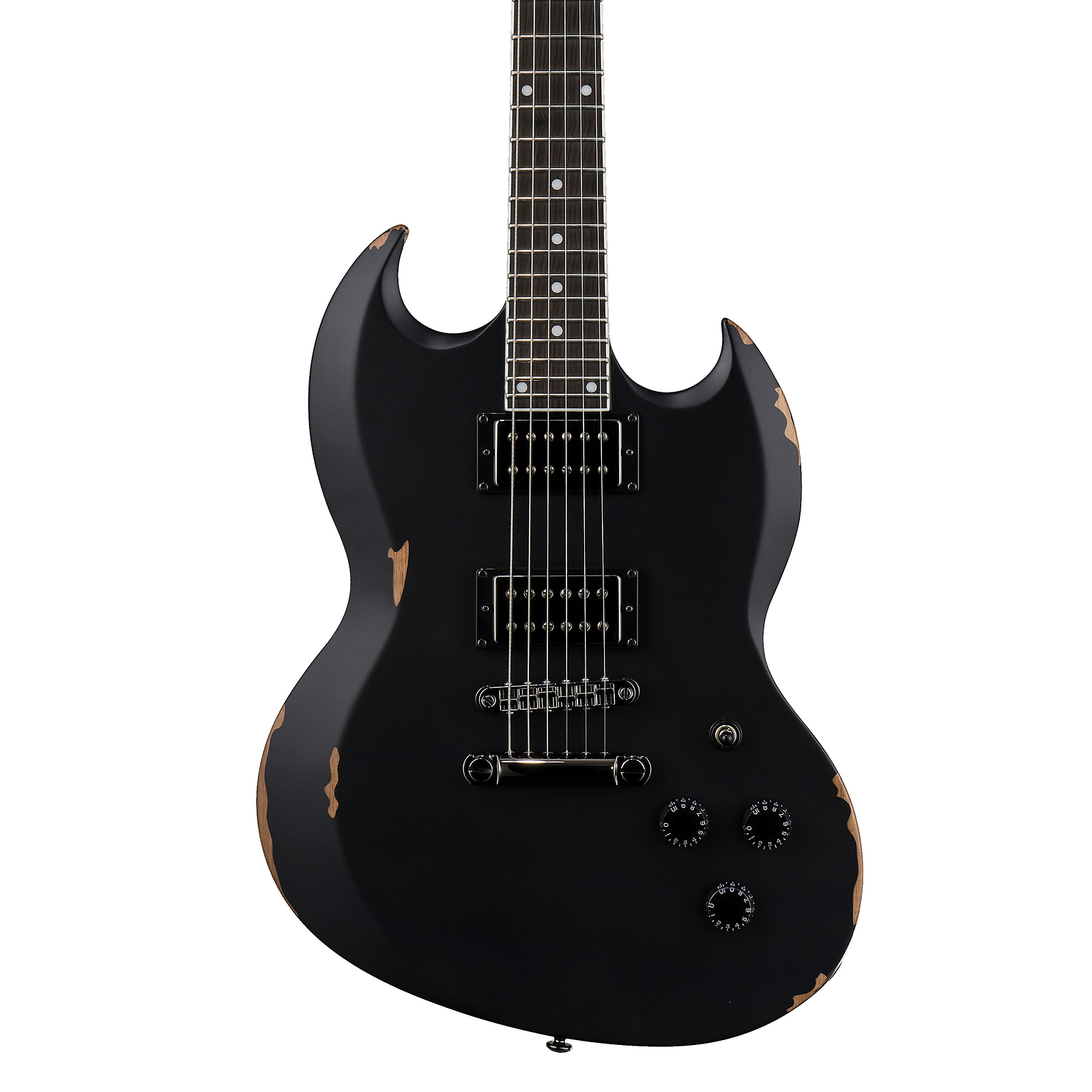 ESP LTD Volsung Lars Fredriksen Signature E/G, Ebony FB, Distressed Black Satin