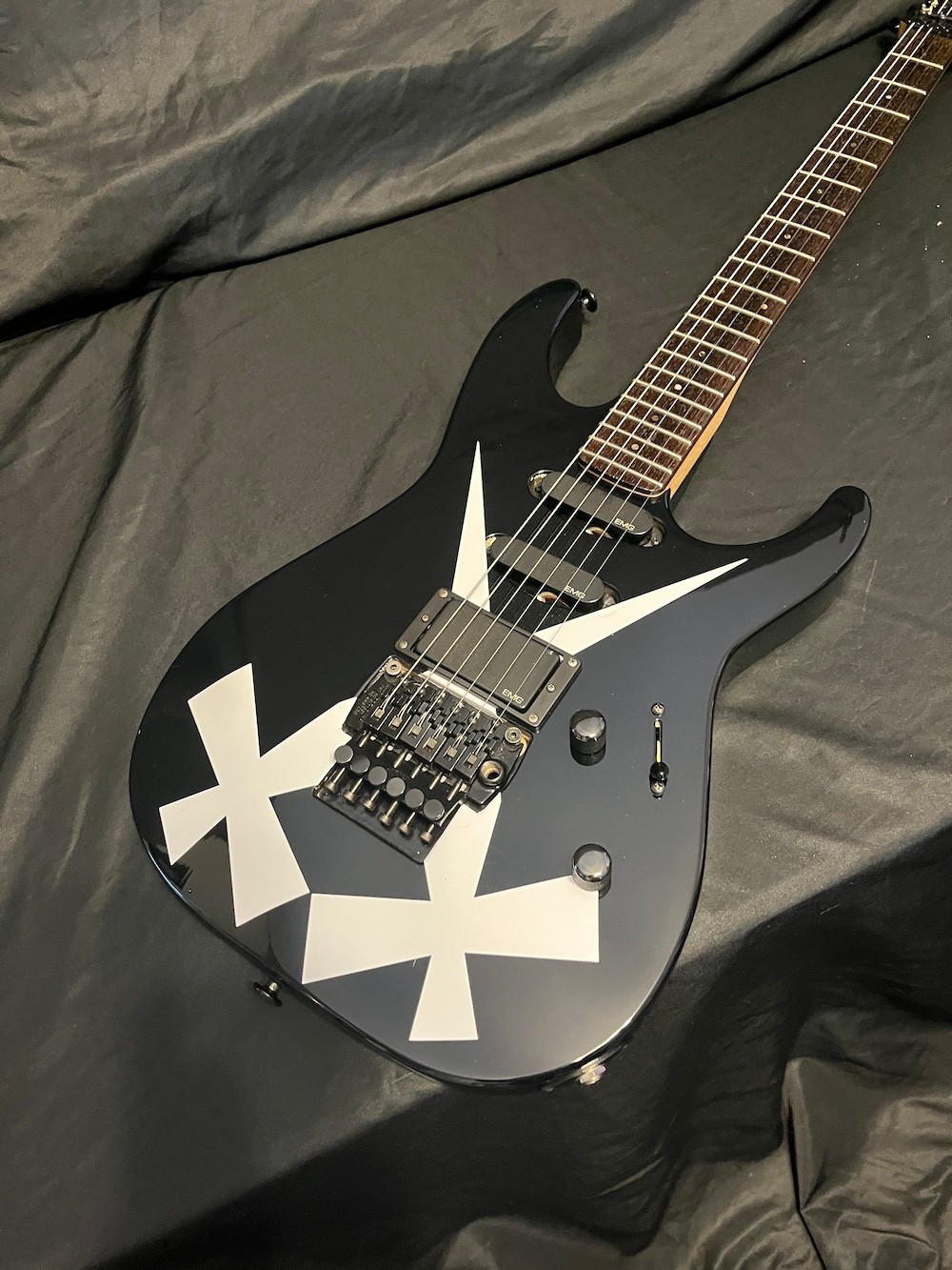 1989 Vintage ESP M-1 Guitar in Black-H/S/S EMG’s Chris DeGarmo Look W/OHSC