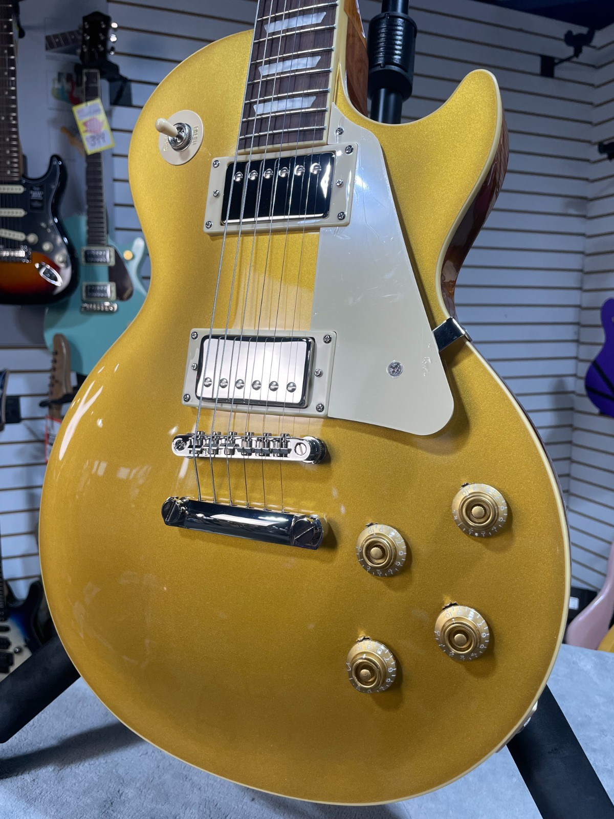 Epiphone Les Paul Standard 50s Electric Guitar – Gold w/Gig Bag & PLEK*D #504