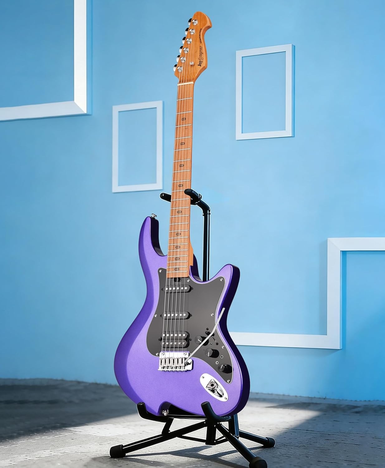 Leo Jaymz Character Series Electric Guitar SSH Active Effects Tremolo Purple