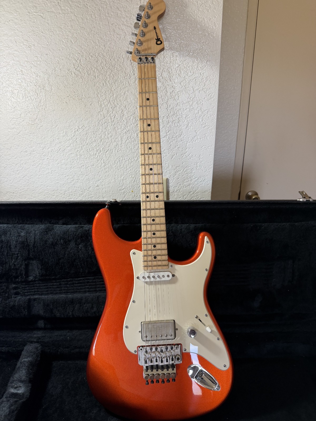 CHARVEL USA SO-CAL CANDY TANGERINE ELECTRIC GUITAR WITH UPGRADES.