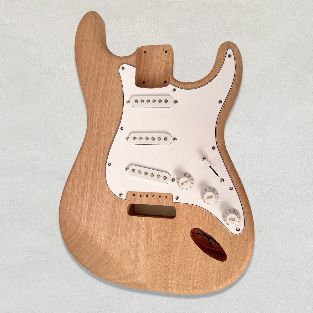6 String ST DIY Electric Guitar Kit Mahogany Body Rosewood Fretboard Maple Neck