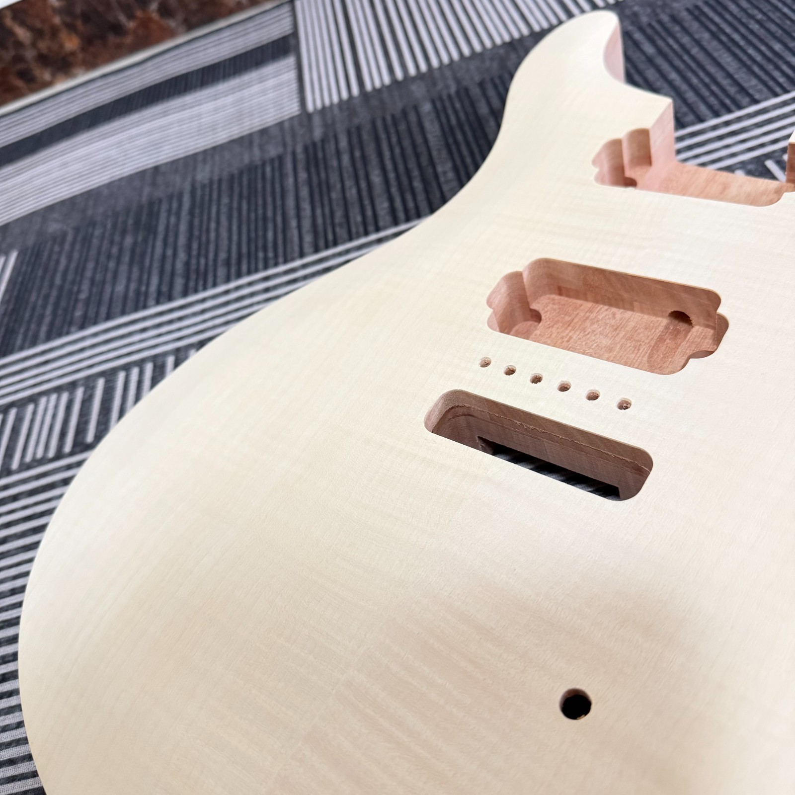 Unfinished PRS DIY Guitar Kit with Bird Inlay, Tremolo Bridge & Humbucker Pickup