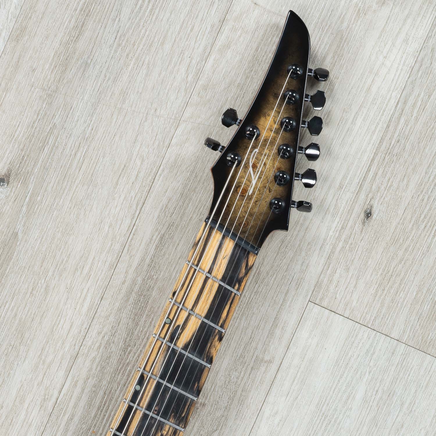 Legator Ninja N8FOD 8-String Multi-Scale Guitar, Palemoon Ebony, Jupiter