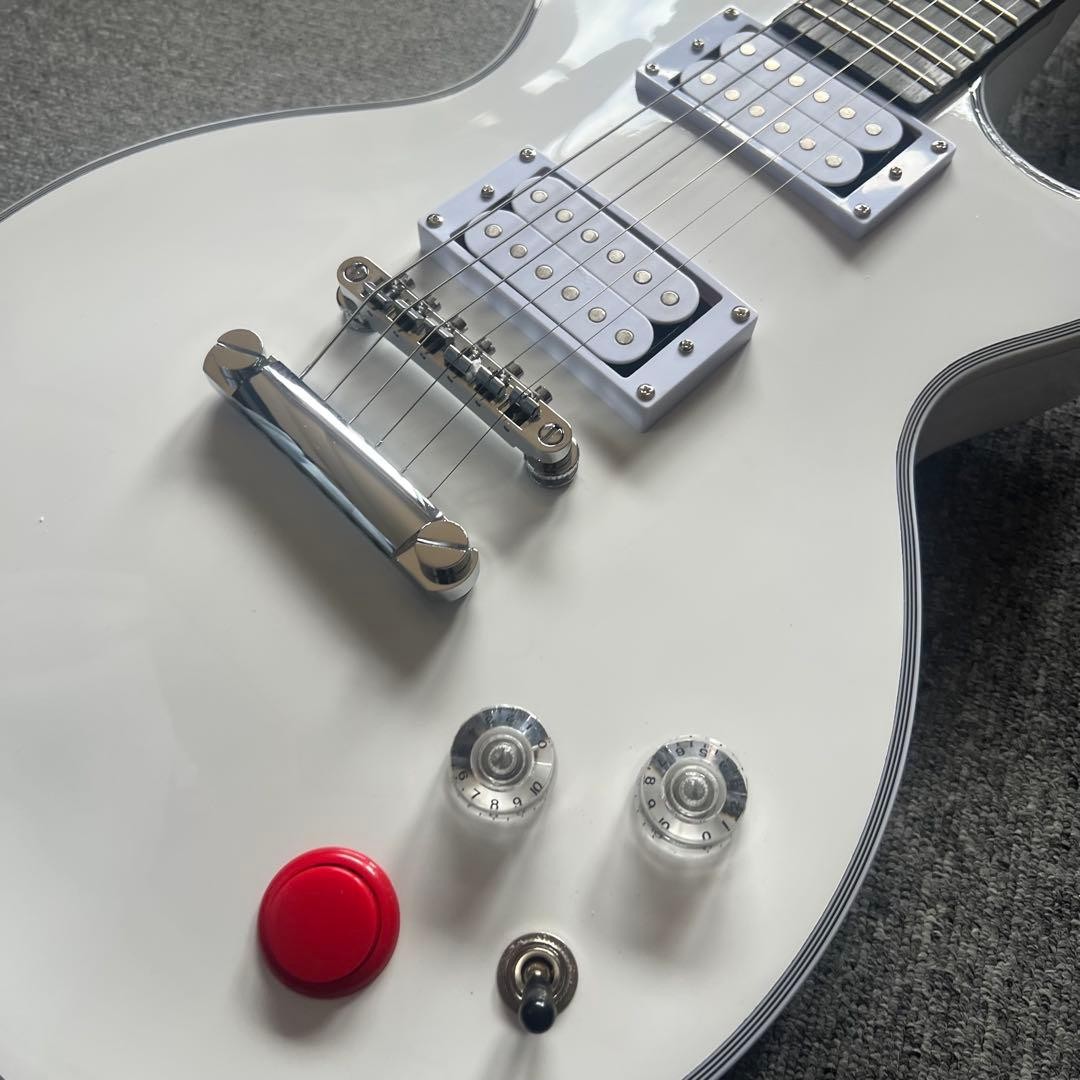 White Les Paul Buckethead Signature Type Kill Switch Guitar USED