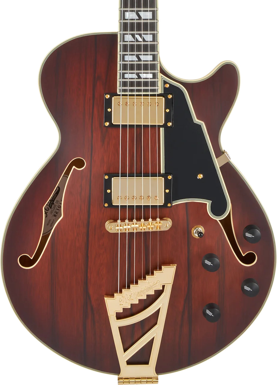D’Angelico Deluxe SS Semi-hollowbody Electric Guitar – Satin Brown Burst