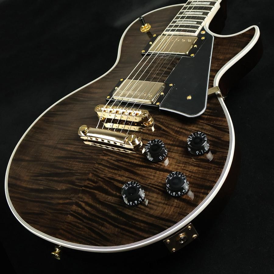 Bacchus DUKE-CTM-FM ST-BLK Black Les Paul type with gig bag electric guitar